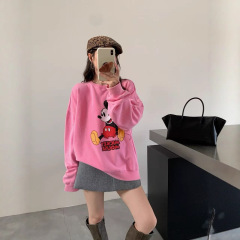 25秋季韩版新款女 毛圈棉卡通米奇高飞印花款式套头圆领休闲卫衣