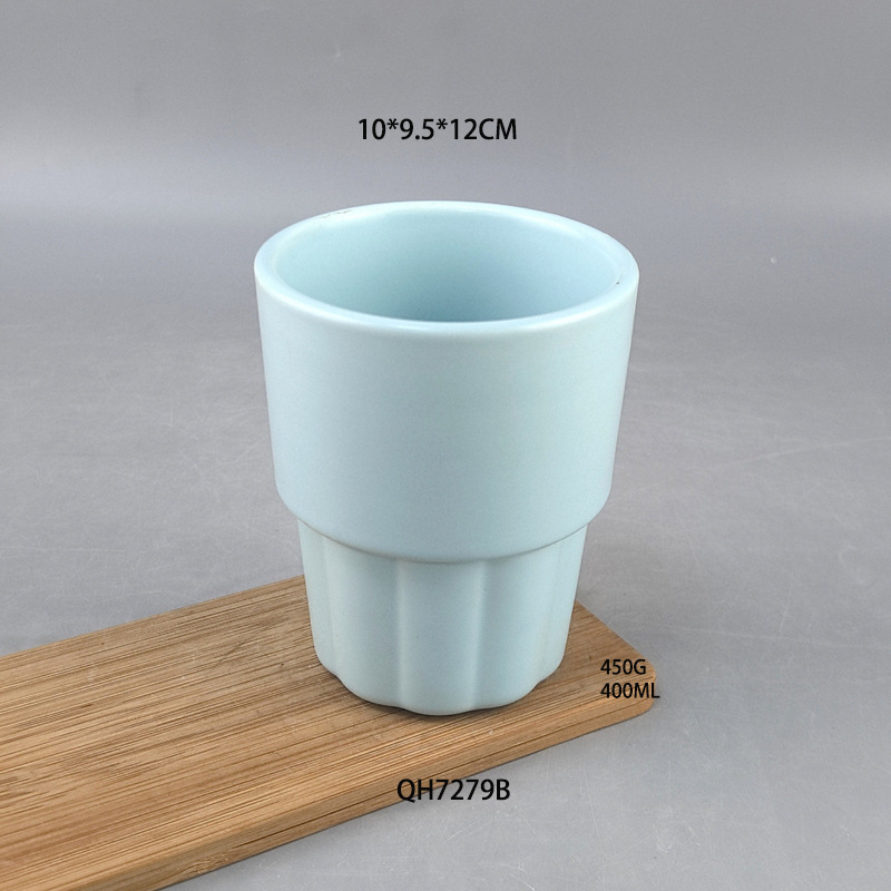 Vaso de macaron de cerámica de temperatura media transfronteriza simple para el hogar, taza de enjuague bucal, taza de picnic al aire libre, taza de cerámica de color sólido