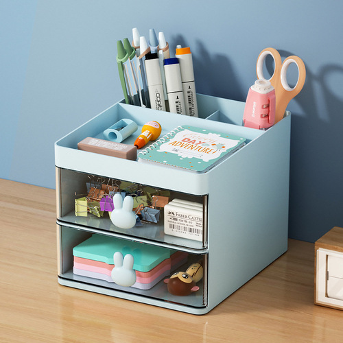 Multifunctional cosmetics storage box, skin care products, desktop pen holder, drawer storage rack, dust-proof stationery desktop cabinet