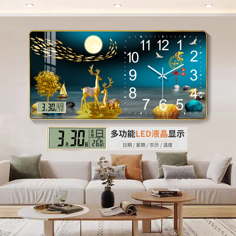 Reloj de pared con calendario perpetuo silencioso, con temperatura – reloj de cuarzo de moda, venta directa de fábrica.