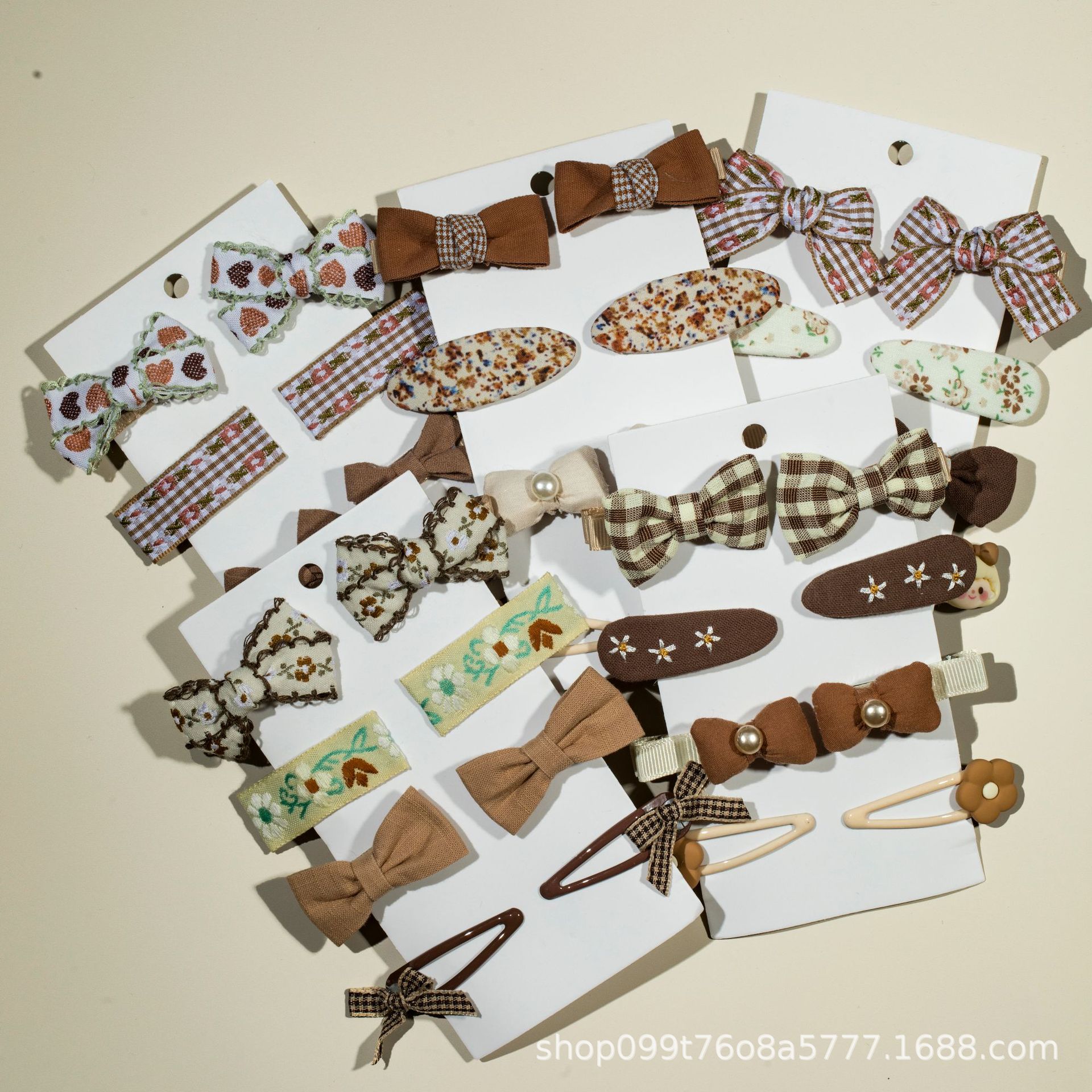 跨境女孩发夹女童夹子不伤头发女宝宝头饰女孩可爱复古发式套装