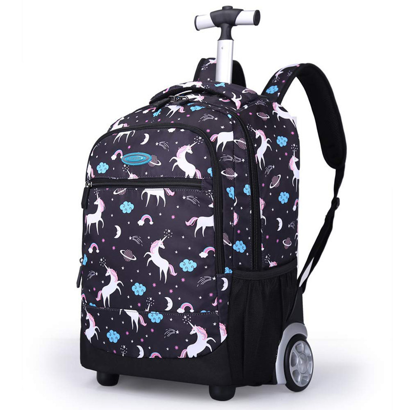 New Hot Selling Fashion Rod Backpack School Travel Portable Laptop Multi-function Backpack with Wheels
