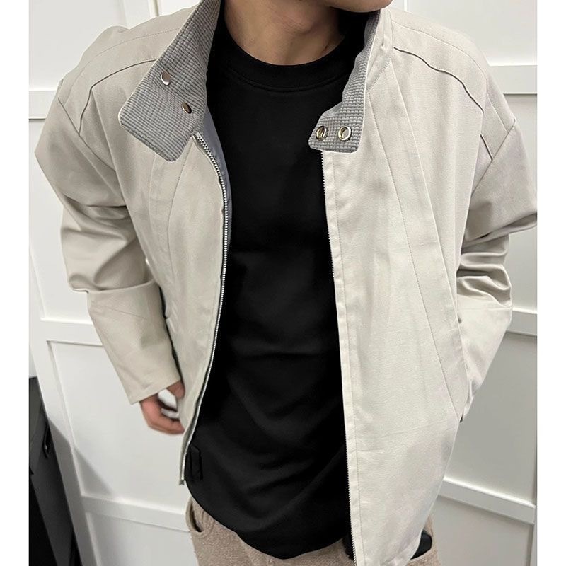 Harington Jacket Men Casual Stand Collar Coat Versatile Cleanfit_voghion.com