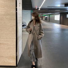 美拉德双面绒中长款毛呢外套女小个子名媛韩系秋冬呢子大衣ins潮