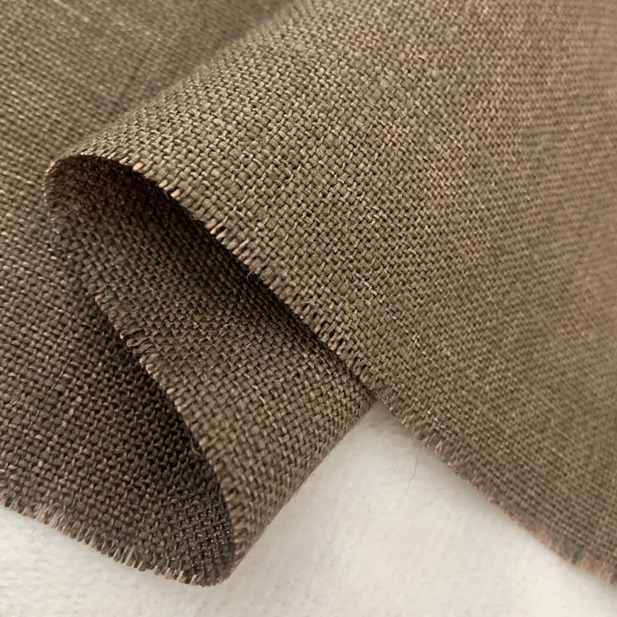 新艺纯亚麻士林染色布料秋冬复古裤子裙装休闲服外套时装服装面料