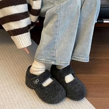 现货2025款加绒复古内增高厚底玛丽珍毛毛鞋女冬外穿新款增高保暖