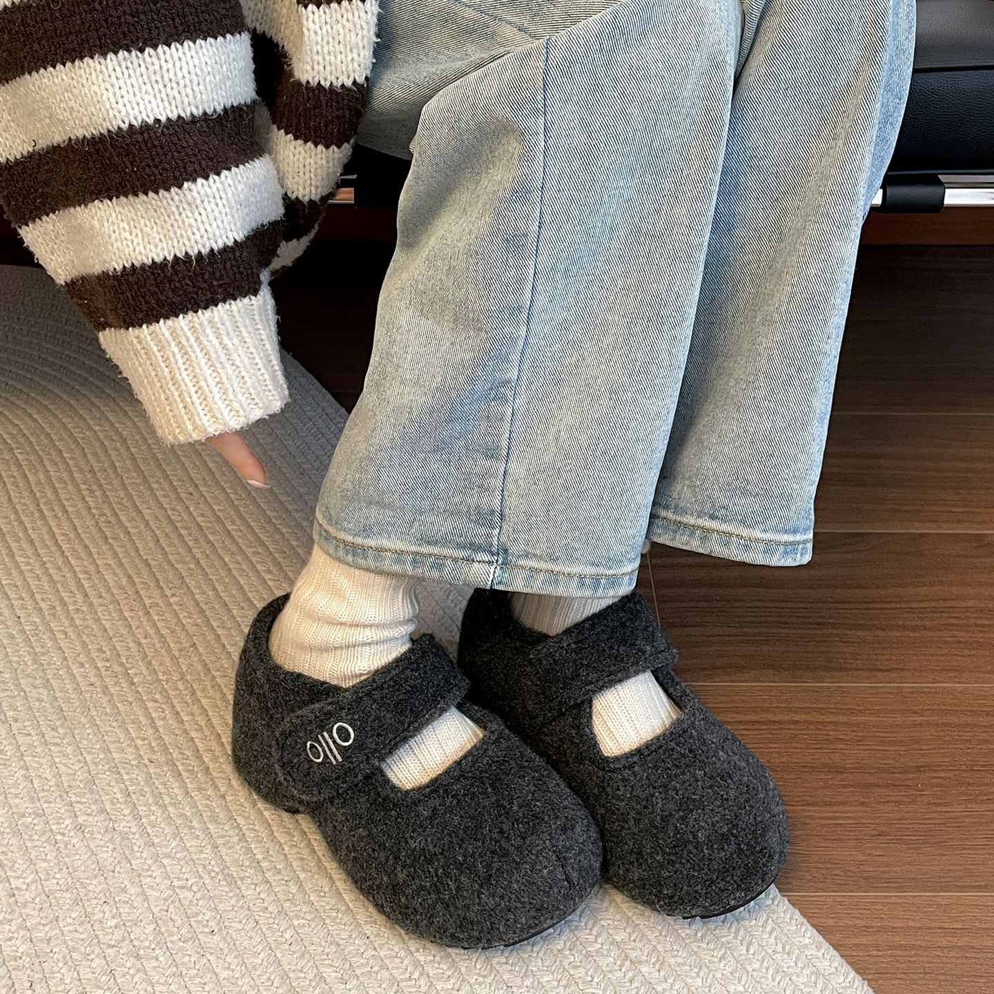 现货2025款加绒复古内增高厚底玛丽珍毛毛鞋女冬外穿新款增高保暖