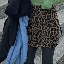 韩系chic2026年新款时尚休闲风小众简约豹纹防走光迷你裙半身裙女