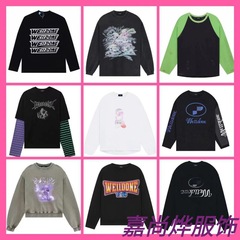 潮牌高街WE11立体印花小熊休闲宽松情侣T恤男女同款卫衣外贸批发