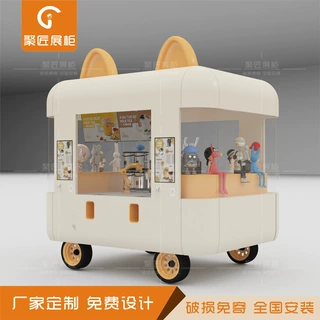 商场移动冰淇淋小吃车推车手推可移动推车早餐休闲户外小吃车展柜
