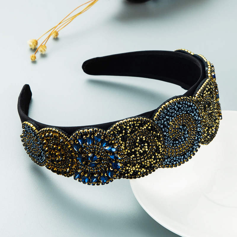 Fashion Trend Color Rhinestone Headband Women's Luxury Broad-sided Hair Accessories Wholesale display picture 9