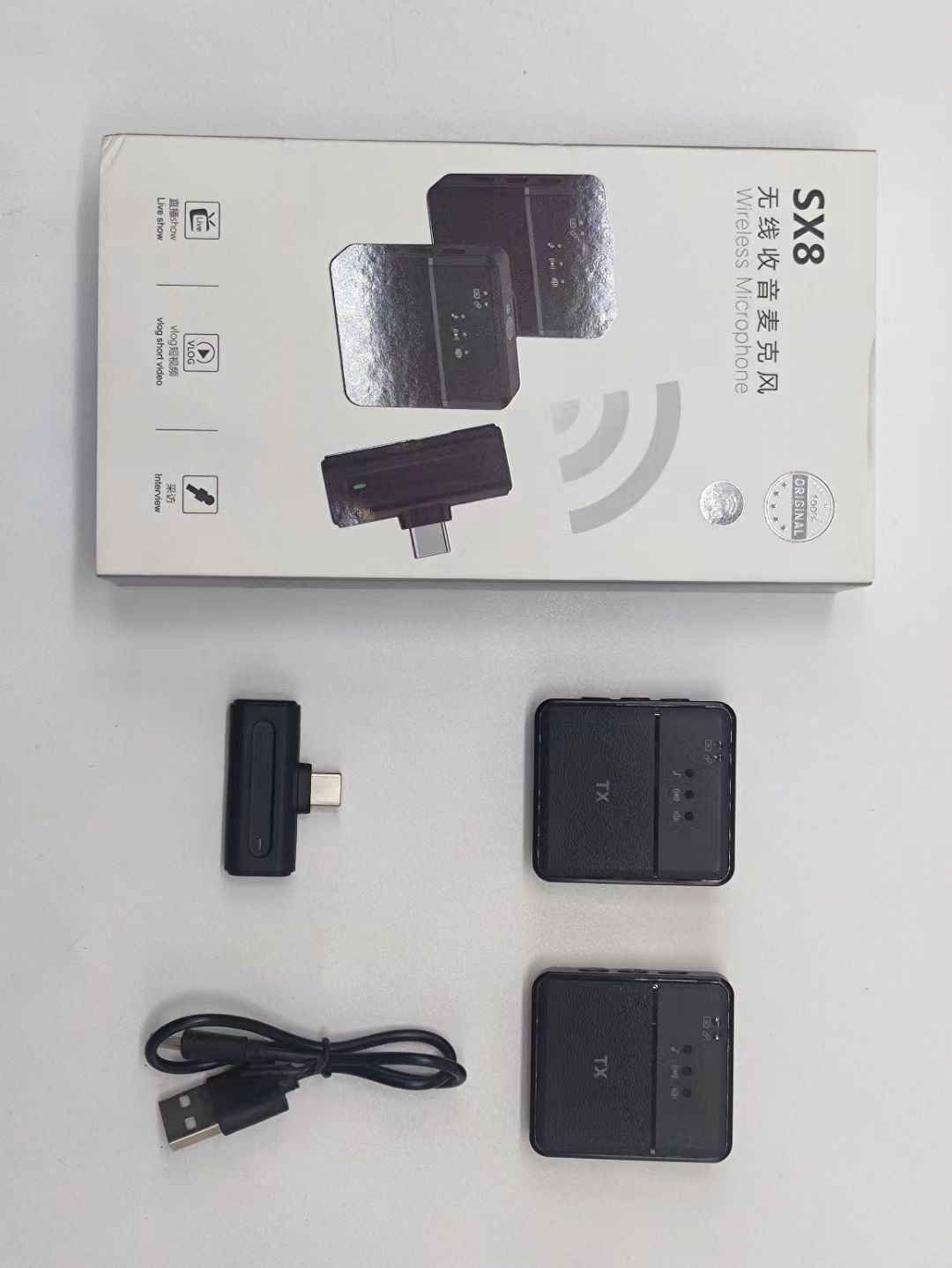 Nuevo micrófono de clip de cuello inalámbrico SX9 transfronterizo, grabación de radio de video corto, transmisión en vivo, micrófono de reverberación inteligente con reducción de ruido