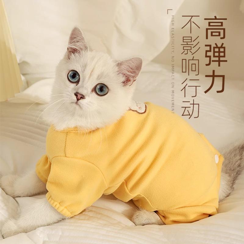 Ropa de gato otoño y invierno para evitar la pérdida de pelo pijama para proteger el estómago para evitar el frío mascota gato gato gatito gato de cuatro patas
