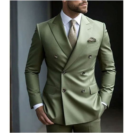 New 2024 Suit Men's suit Two-piece African Cross-border Korean Slim-fit Business Best Man Casual Suit