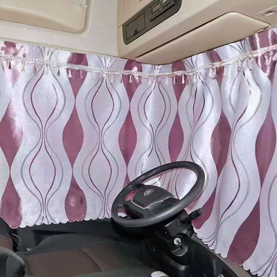 Car curtains – Pj6, Lh6, Chenglong, Delong, New - light-purple-water-ripple-with-fringe-whole-car-curtains-three-large-pieces
