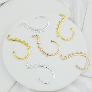 Color-protecting alloy porous ear hook DIY handmade ancient style Hanfu step shaking hairpin hair accessories material accessories accessories