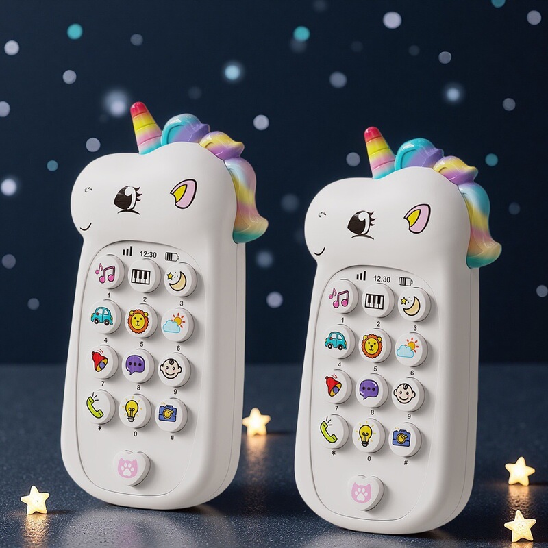 Cross-Border Foreign Trade Simulated Music Mobile Phone Toy for 0-3 Year Old Infants, Educational Early Learning Unicorn Gift for Boys and Girls