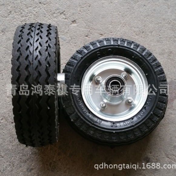 厂家直销6X2 工具车轮子，PU实心及橡胶充气轮胎