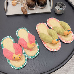 Catty Cat Cute Spring and Summer Couple Slippers Cooling Mat Breathable Cool Sensation Summer 2024 Home Indoor Non-slip Herringbone Slippers