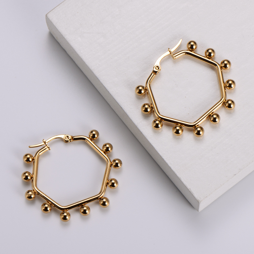 Simple Style Geometric Plating Stainless Steel No Inlaid 18K Gold Plated Earrings display picture 7