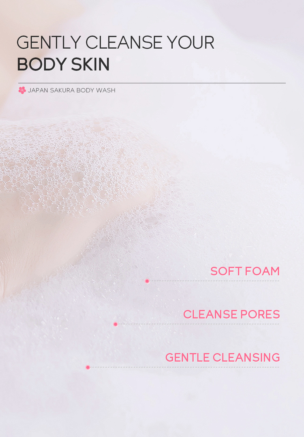 LAIKOU Japanese Cherry Blossom Body Wash 200ml for Cross-border Moisturizing, hydrating and softening Skin Cleansing in stock undefined
