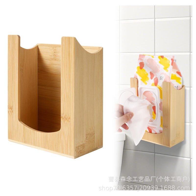 Wooden Tissue Box Wet Wipes Holder Wall Mountable Wet Wipes Dispenser Bathroom Kitchen Living Room Tissue Box Storage Container