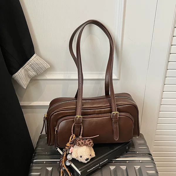 Trendy Baguette Bag, Underarm Bag, Handbag, Shoulder Bag, Fashionable, Retro, Niche, Simple, High-End, Commuter-Friendly, Large Capacity, Versatile