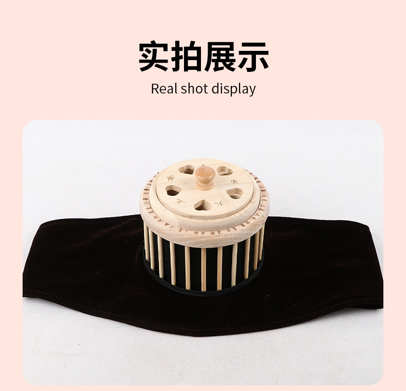 Wooden Hollow Palace Moxibustion Box Home Full Body Warming Device with 54 Stone Ground Moxa Cones in use
