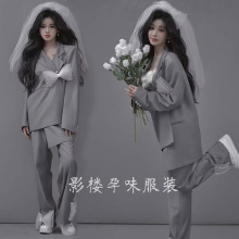 影楼少女主题拍照服装个人韩系室内时尚感杂志风形象写真西服套装