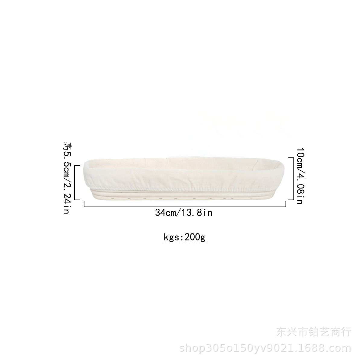 Forma de palo francés 34*10*5,5 cm con funda de tela