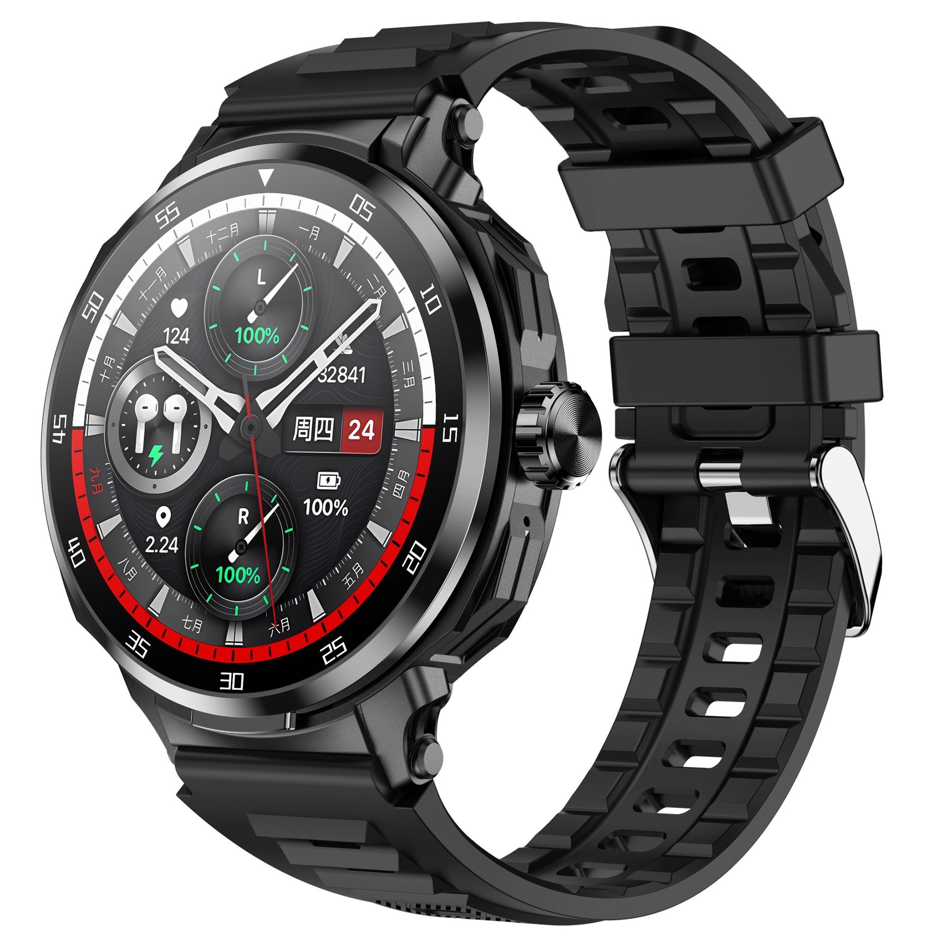 Cross-Border D11 Smart Watch Round Screen Bluetooth Headset Two-In-One Sports Watch Men's Multi-Function Bluetooth Call