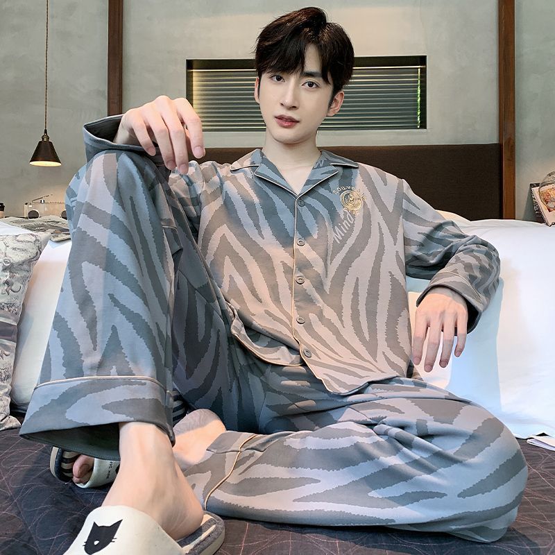 Pijamas de los hombres Primavera y Otoño Invierno 100% algodón de manga larga pantalones delgados más tamaño desgaste de alto nivel de los hombres de verano ropa de casa