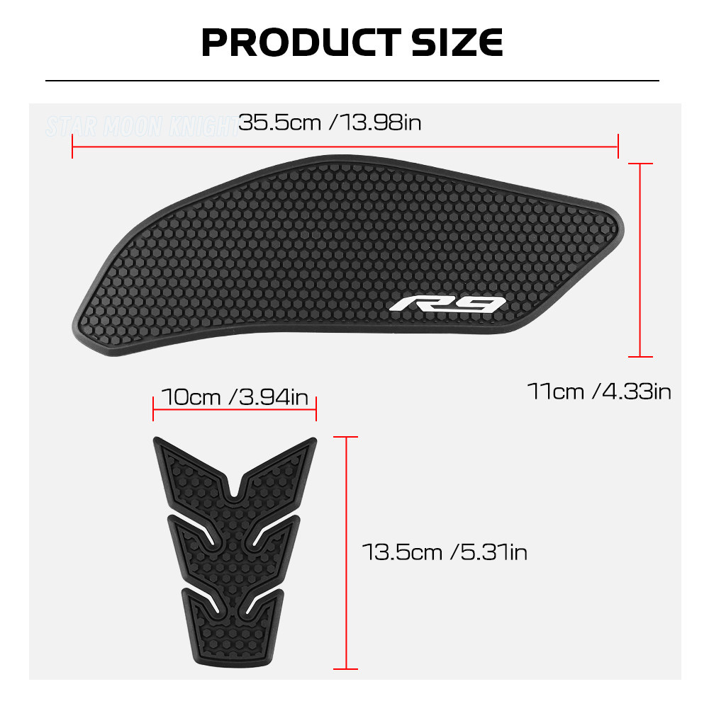 Suitable for Yamaha Yzf-R925 Fuel Tank Sticker R9 Motorcycle Modified Rubber Sticker Fuel Tank Anti-Slip Protective Pad