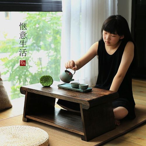 折叠炕桌家用榻榻米小桌子实木飘窗小茶几坐地日式阳台矮桌小茶桌
