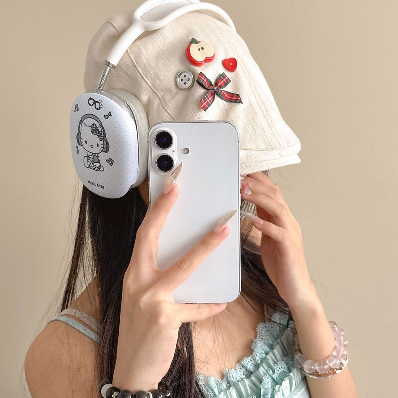 Japanese and Korean Style Cute Music Cat airpodsmax Protective Case for Apple Headset Ear Cap Ear Mover Earphone Case