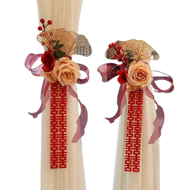 結婚式の部屋の装飾、結婚式の部屋の装飾、新しい結婚式の用品、幸せな言葉、男性と女性の寝室、リビングルームのカーテン、シンプルなストラップ|undefined