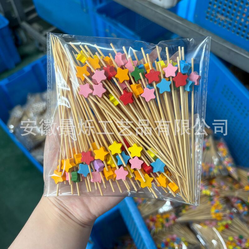 ミックスカラーのハート、梅の花、五芒星の使い捨てフルーツピック、クリエイティブなフルーツピック、スナックピック、100本/パック、メーカー|undefined