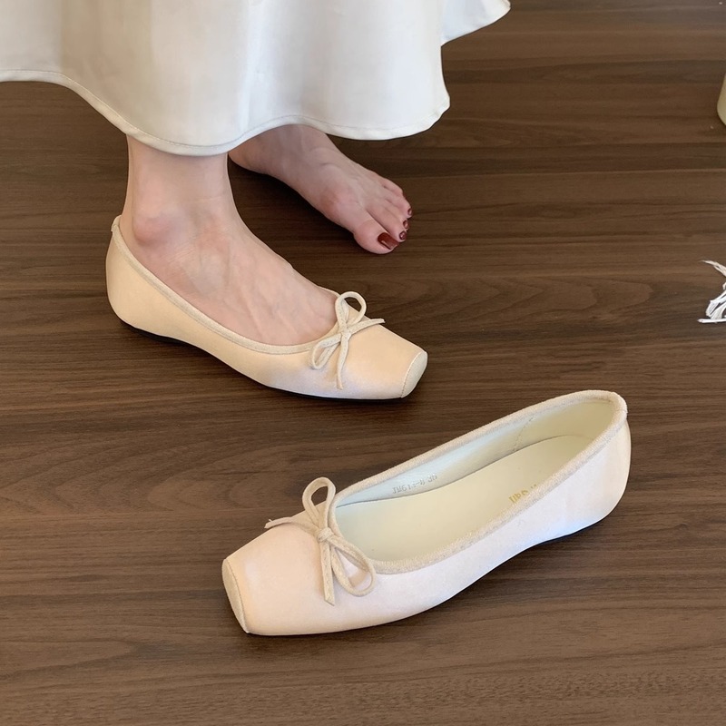 Jonmei for San インナー高さサテン早春シングルシューズ女性用新しいフレンチバレエスタイルの優しい妖精の靴|undefined