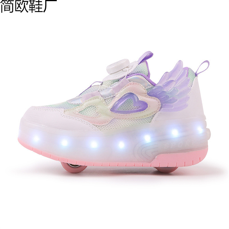 Cross-Border Dropshipping New Fashion Trendy Cool Luminous Shoes, Heelys Shoes, Skateboard Shoes, Roller Skates, Colorful Luminous Shoes for Men