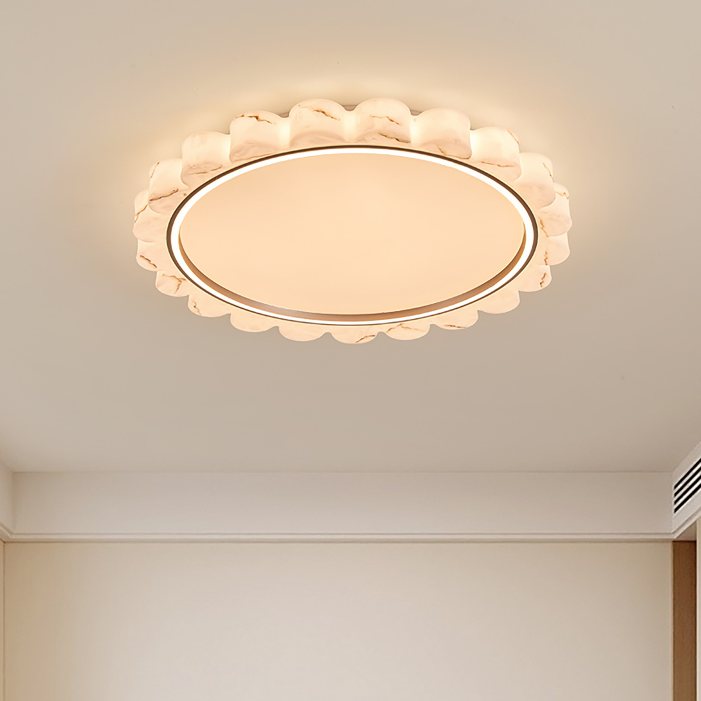 Luz principal de la sala de estar lámpara de techo lujosa ligera de lujo de lujo superior a prueba de nube piedra dormitorio estudio LED de espectro completo lámpara de protección de ojos 055L