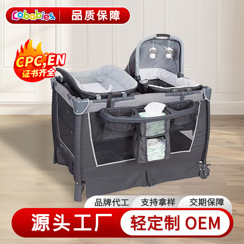 Cuna portátil multifuncional de venta caliente transfronteriza, cama de juego móvil plegable, mesa de pañales, canasta para bebés, cama para bebés