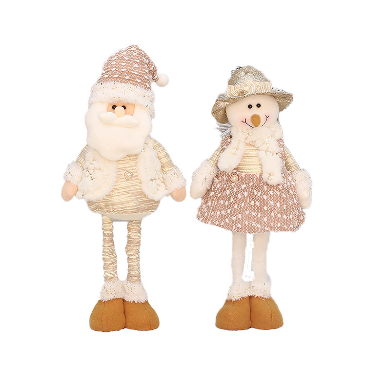 Stretchable Santa Claus Plush Doll - Festive Christmas Decor For Home, Office & Store Display (HX-21045A)_voghion.com