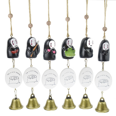 无脸黑衣男风铃 创意风铃门窗挂饰个性同款人物树脂风铃挂饰挂件|ru