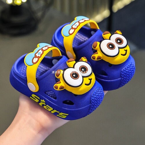 Children's Slippers Summer Girl Baby Boy Indoor Soft Sole Anti-Slip Cartoon Cute Cool Slippers for Boys Beach Hole Shoes