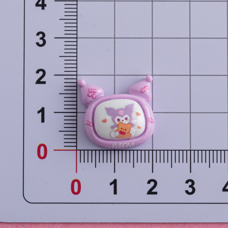 Dibujos Animados sanliou coolomi negro púrpura serie accesorios de resina DIY crema pegamento caja del teléfono accesorios para el cabello material hecho a mano