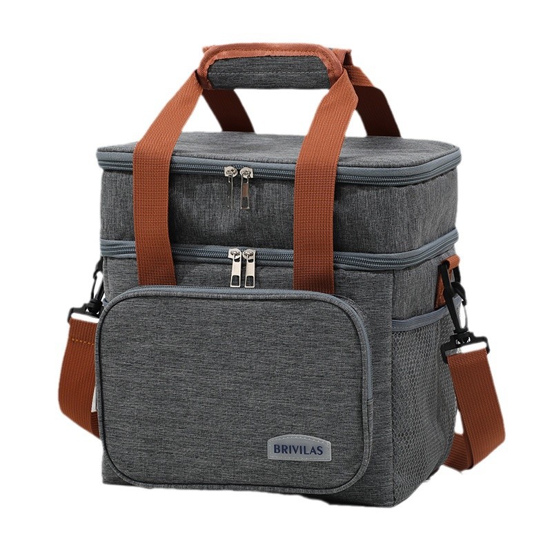 Nueva bolsa de hielo grande crossbody bolsa de picnic bolsa de aislamiento bolsa de almuerzo engrosada bolsa de trabajo bolsa de almuerzo escolar con bolsa de leche trasera