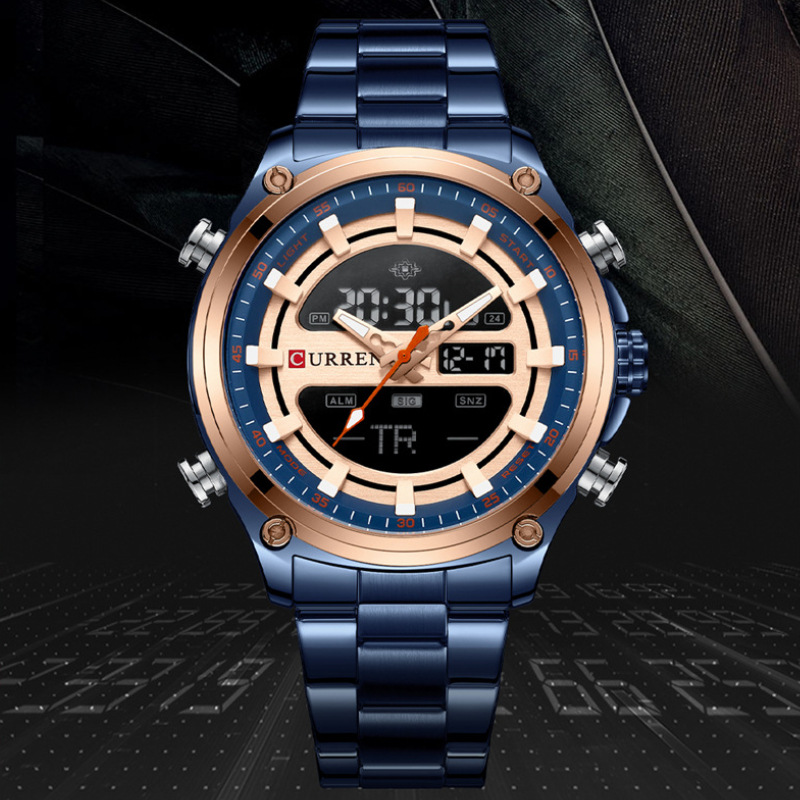 Curren/�����8404��ʿ�����ֱ��˶�����˫��ʾʱ�м�ʱʯӢ���