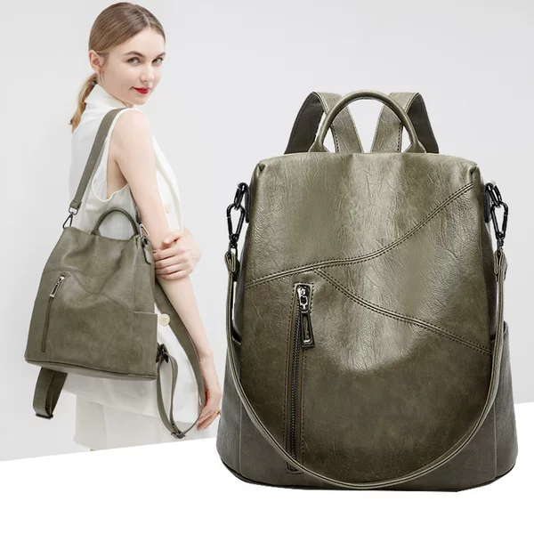 Korean Style Backpack for Women, New Model 2026 Summer, Versatile Soft Leather Backpack, Large Capacity, Casual Anti-Theft Travel Bag, Multi-Purpose