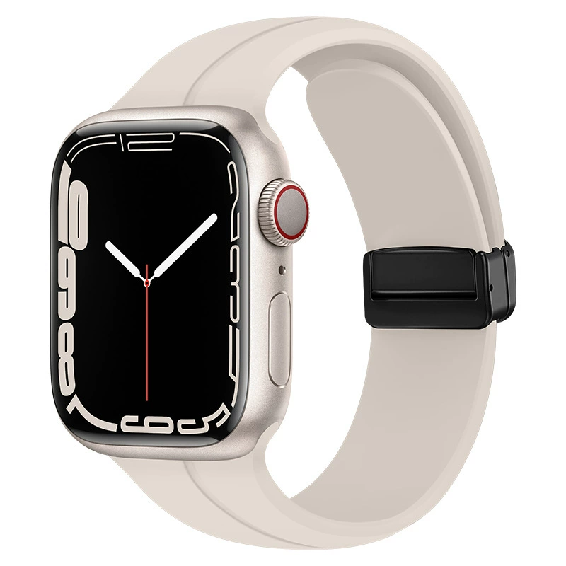Подходит для Apple S9 с Apple Watch металлический складной Ultra2 магнитный силиконовый ремешок
