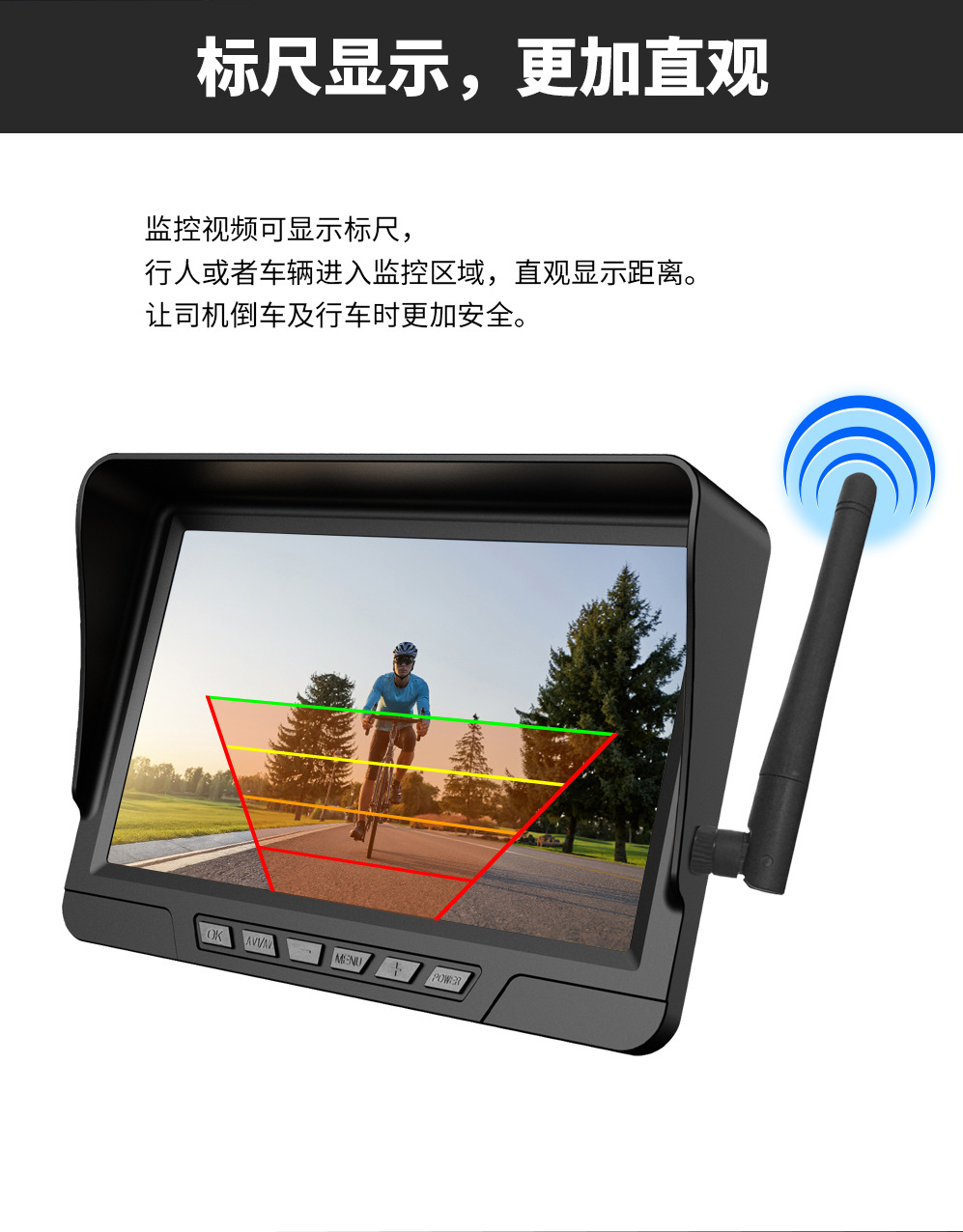 Wireless Car Monitor Backup Camera HD Night Vision Dual Recording